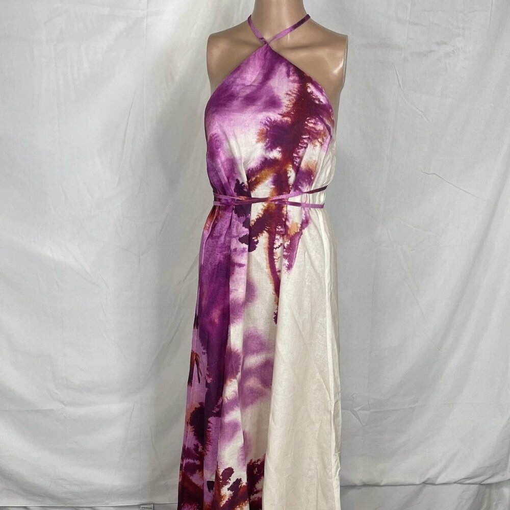 Sigal Women's Maxi Halter Dress, NWT Size S - Algae Purple
